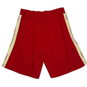 Givenchy Paris Red Cream Off White Stripe Side Logo Cotton Sweat Shorts M Medium